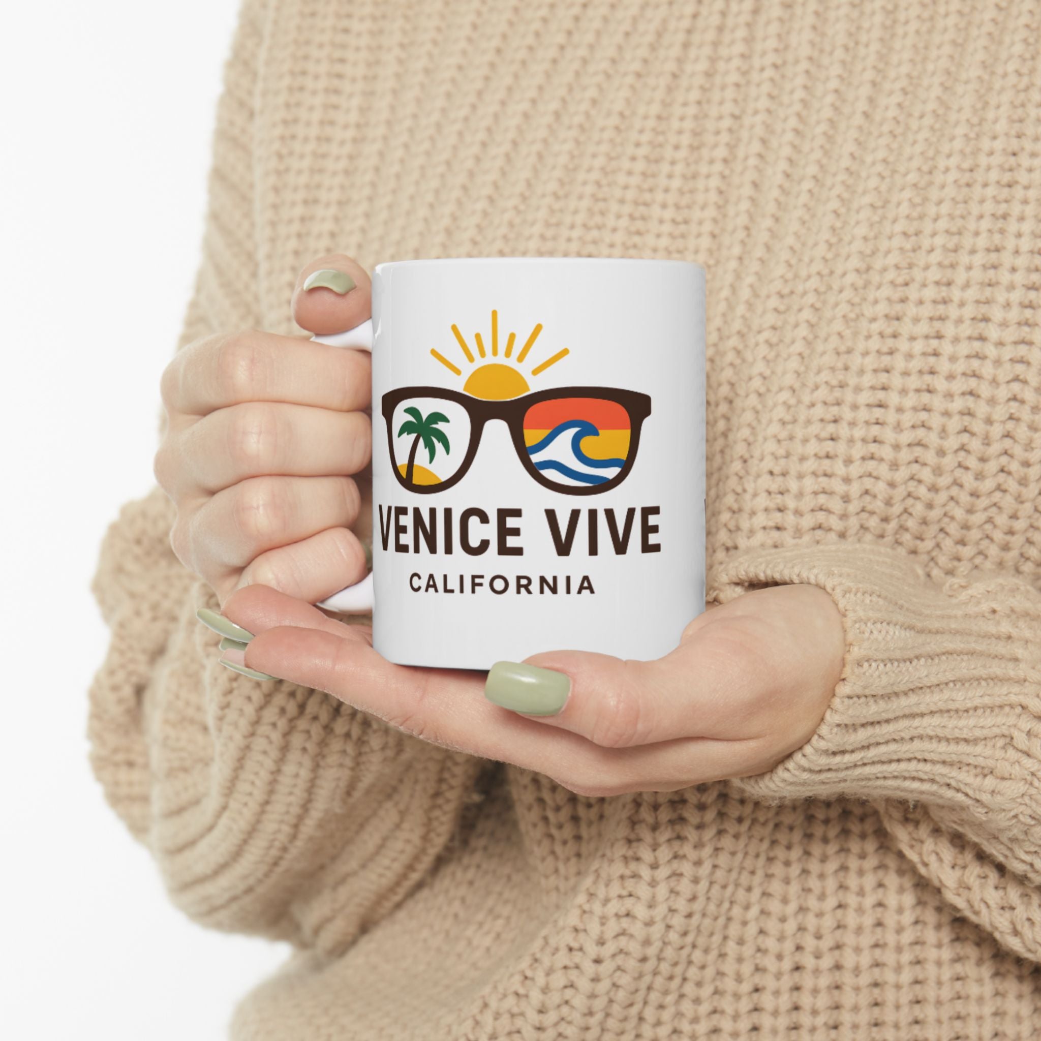 Venice Vive White LOGO Ceramic Mug (11oz)