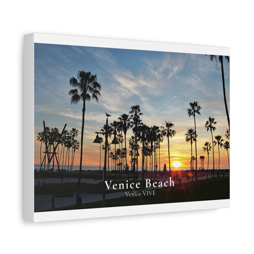 Venice Beach Sunset Canvas Print – Venice VIVE | Matte Canvas, Stretched Wall Art