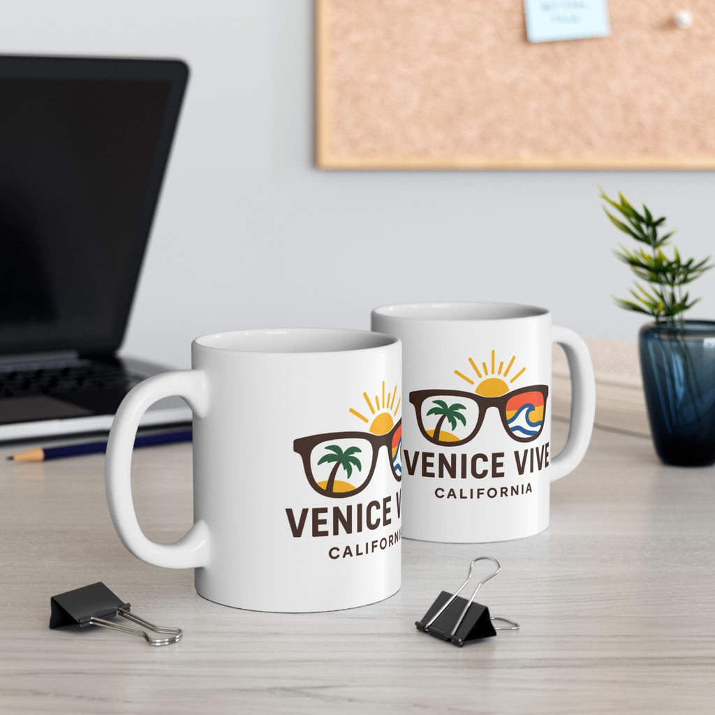 Venice Vive White LOGO Ceramic Mug (11oz)