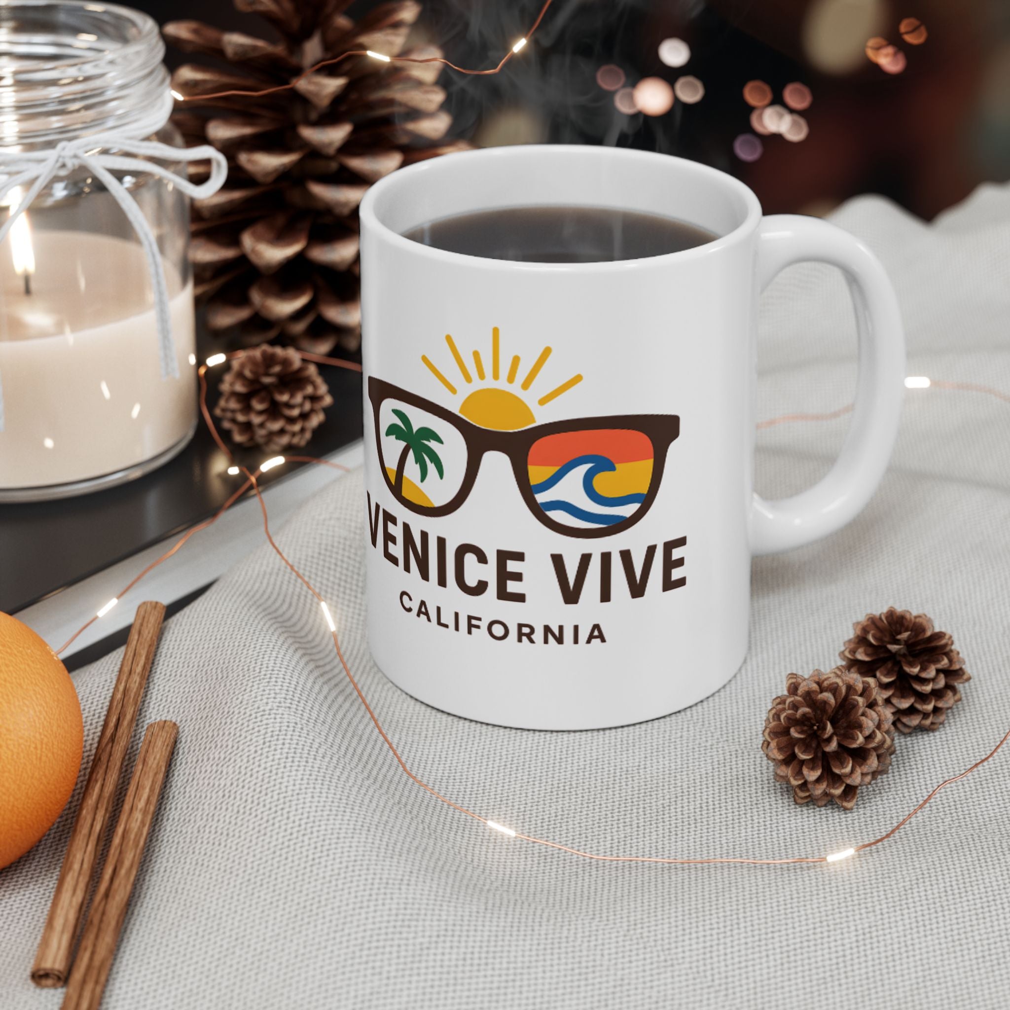 Venice Vive White LOGO Ceramic Mug (11oz)
