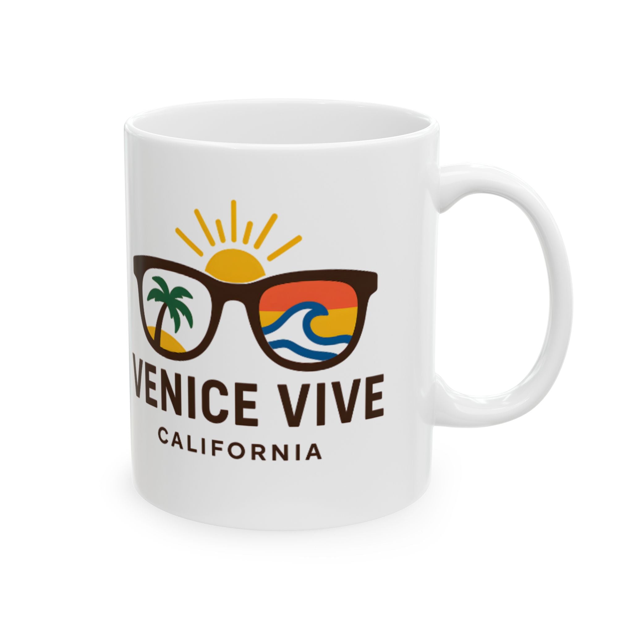 Venice Vive White LOGO Ceramic Mug (11oz)