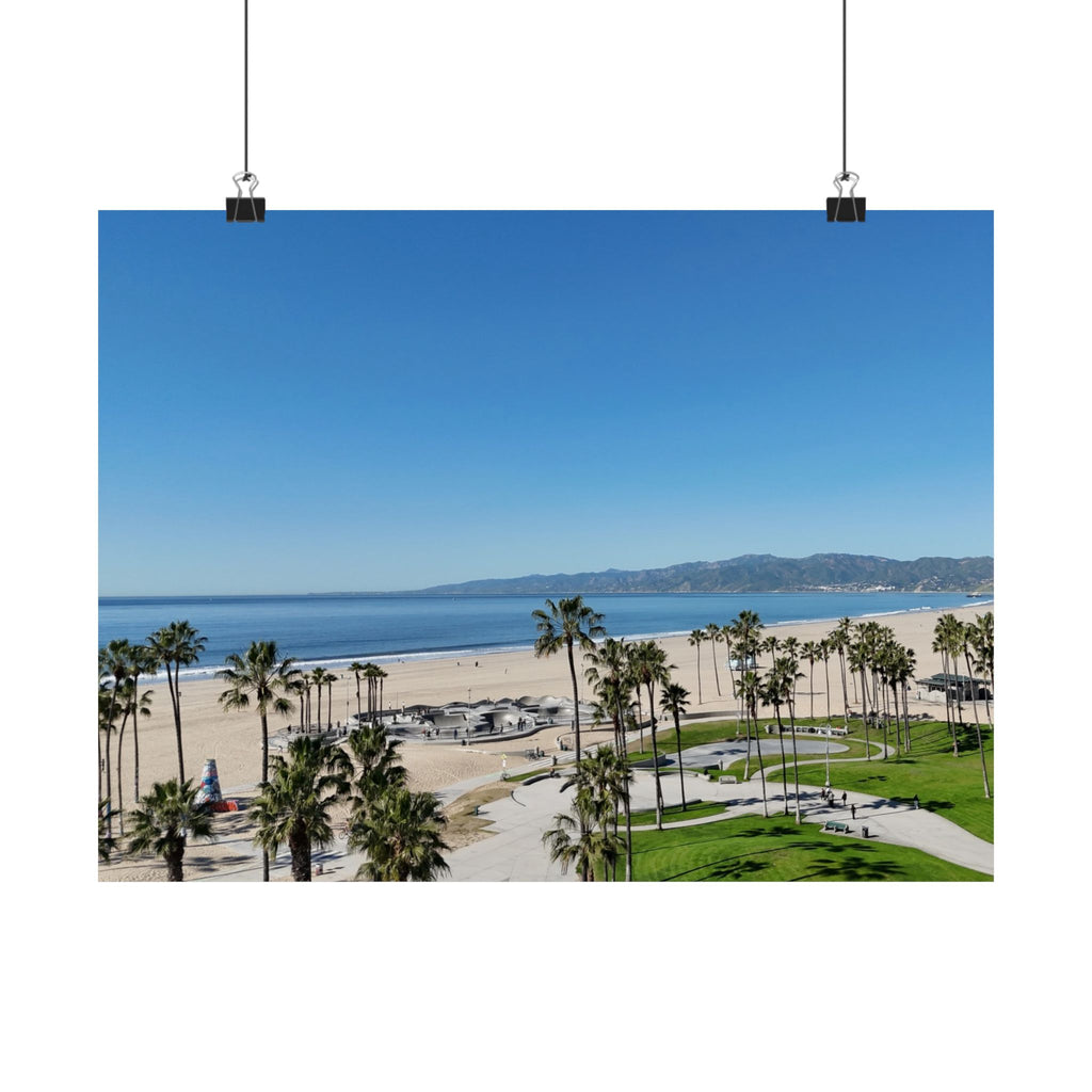Venice Beach Aerial View Poster | Drone Photography | Matte Horizontal Posters