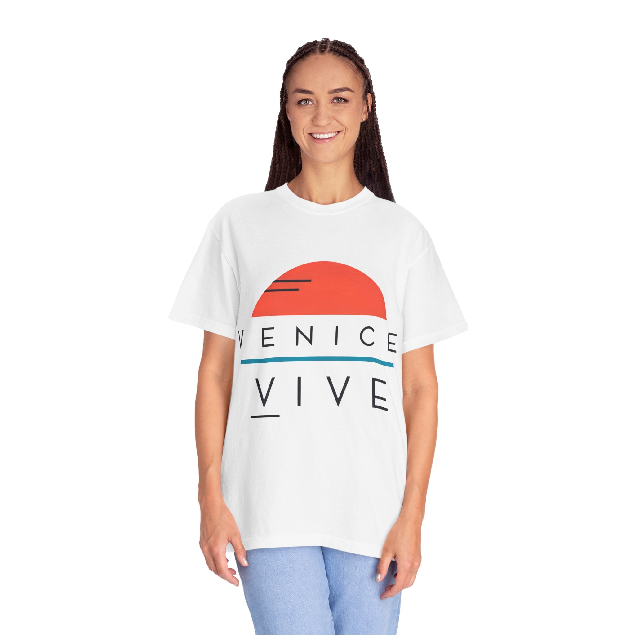VENICE VIVE Classic Logo T-Shirt | Unisex Garment-Dyed T-shirt