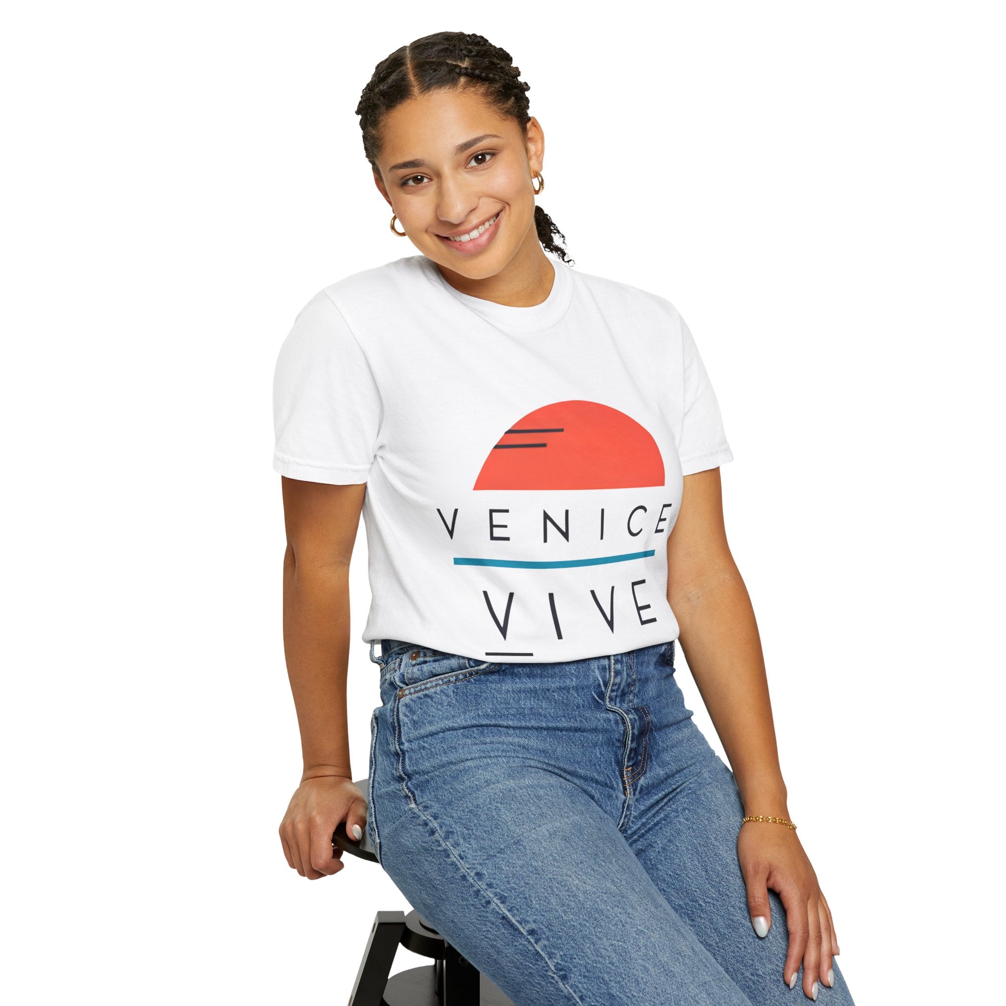 VENICE VIVE Classic Logo T-Shirt | Unisex Garment-Dyed T-shirt