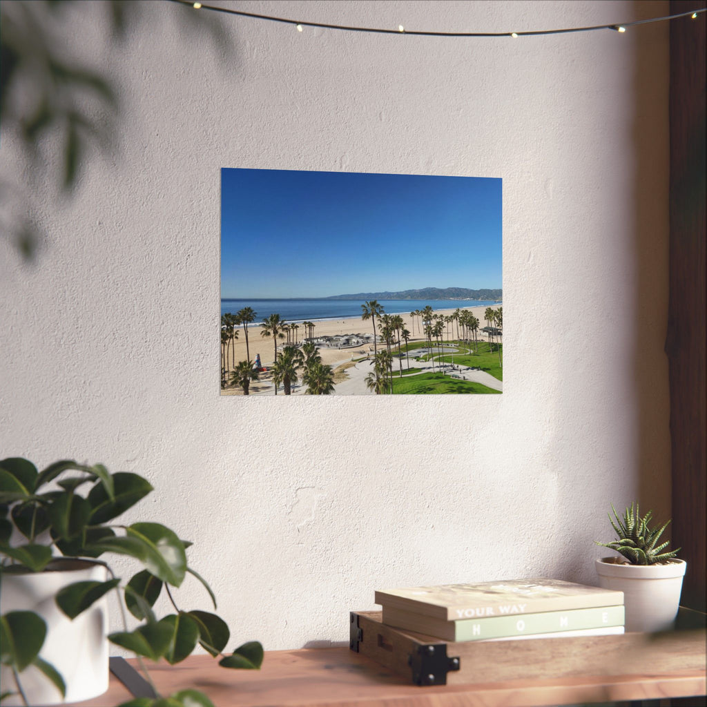 Venice Beach Aerial View Poster | Drone Photography | Matte Horizontal Posters